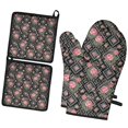 thumbnail image 1 of Pioneer Flower Floral Print Pattern 2-Pack Oven Mitts Set, Heat Resistant Kitchen Gloves, 7.7" X 12", 1 of 6