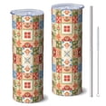 thumbnail image 1 of Pioneer Flower Floral Print Pattern 20oz Skinny Tumbler with Straw & Lid, Double Wall Vacuum Insulated Cup, Leak-Proof, Cup Holder Friendly, Hot 6H Cold 12H, 1 of 6
