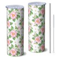 thumbnail image 1 of Pioneer Flower Floral Print Pattern 20oz Skinny Tumbler with Straw & Lid, Double Wall Vacuum Insulated Cup, Leak-Proof, Cup Holder Friendly, Hot 6H Cold 12H, 1 of 6