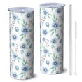 thumbnail image 1 of Pioneer Flower Floral Print Pattern 20oz Skinny Tumbler with Straw & Lid, Double Wall Vacuum Insulated Cup, Leak-Proof, Cup Holder Friendly, Hot 6H Cold 12H, 1 of 6