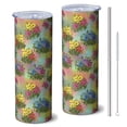 thumbnail image 1 of Pioneer Flower Floral Print Pattern 20oz Skinny Tumbler with Straw & Lid, Double Wall Vacuum Insulated Cup, Leak-Proof, Cup Holder Friendly, Hot 6H Cold 12H, 1 of 6