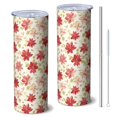 thumbnail image 1 of Pioneer Flower Floral Print Pattern 20oz Skinny Tumbler with Straw & Lid, Double Wall Vacuum Insulated Cup, Leak-Proof, Cup Holder Friendly, Hot 6H Cold 12H, 1 of 5