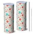 thumbnail image 1 of Pioneer Flower Floral Print Pattern 20oz Skinny Tumbler with Straw & Lid, Double Wall Vacuum Insulated Cup, Leak-Proof, Cup Holder Friendly, Hot 6H Cold 12H, 1 of 6