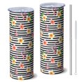 thumbnail image 1 of Pioneer Flower Floral Print Pattern 20oz Skinny Tumbler with Straw & Lid, Double Wall Vacuum Insulated Cup, Leak-Proof, Cup Holder Friendly, Hot 6H Cold 12H, 1 of 6