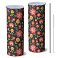 thumbnail image 1 of Pioneer Flower Floral Print Pattern 20oz Skinny Tumbler with Straw & Lid, Double Wall Vacuum Insulated Cup, Leak-Proof, Cup Holder Friendly, Hot 6H Cold 12H, 1 of 6