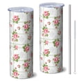 thumbnail image 1 of Pioneer Flower Floral Print Pattern 20oz Skinny Tumbler with Straw & Lid, Double Wall Vacuum Insulated Cup, Leak-Proof, Cup Holder Friendly, Hot 6H Cold 12H, 1 of 6