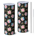 thumbnail image 1 of Pioneer Flower Floral Print Pattern 20oz Skinny Tumbler with Straw & Lid, Double Wall Vacuum Insulated Cup, Leak-Proof, Cup Holder Friendly, Hot 6H Cold 12H, 1 of 6