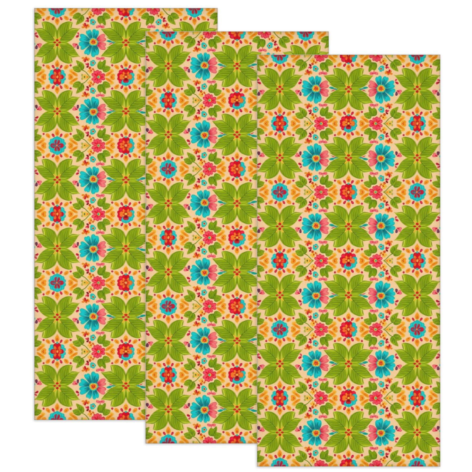Ps Floral Pattern Pioneer Flower Floral Print Pattern 3 Pack Microfiber Multipurpose ...