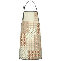 Pioneer Flower Floral Print Pattern Apron-Garden Aprons for Women with Pockets-Cotton Linen Waterproof Kitchen Cooking Gardening Aprons Adjustable for Kitchen,Cooking,BBQ and Salon 33x27 Inch