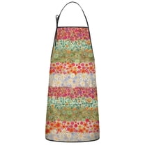 Pioneer Flower Floral Print Pattern Apron-Garden Aprons for Women with Pockets-Cotton Linen Waterproof Kitchen Cooking Gardening Aprons Adjustable for Kitchen,Cooking,BBQ and Salon 33x27 Inch