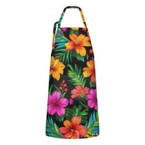 Pioneer Flower Floral Print Pattern Apron-Garden Aprons for Women with Pockets-Cotton Linen Waterproof Kitchen Cooking Gardening Aprons Adjustable for Kitchen,Cooking,BBQ and Salon 33x27 Inch