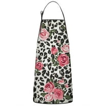Pioneer Flower Floral Print Pattern Apron-Garden Aprons for Women with Pockets-Cotton Linen Waterproof Kitchen Cooking Gardening Aprons Adjustable for Kitchen,Cooking,BBQ and Salon 33x27 Inch