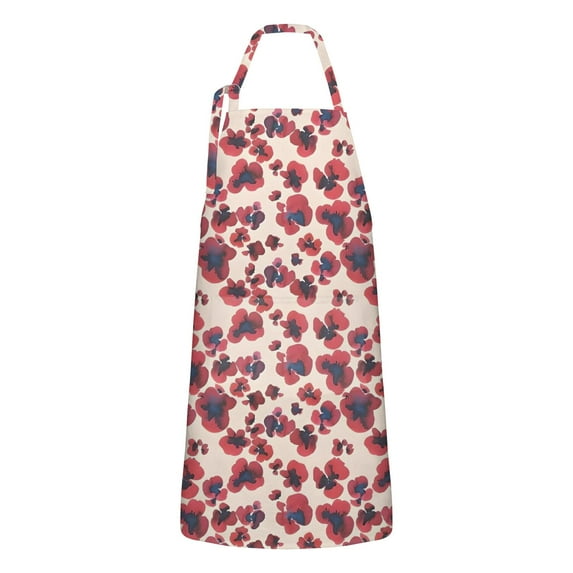 Pioneer Flower Floral Print Pattern Apron-Garden Aprons for Women with Pockets-Cotton Linen Waterproof Kitchen Cooking Gardening Aprons Adjustable for Kitchen,Cooking,BBQ and Salon 33x27 Inch