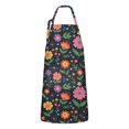 thumbnail image 1 of Pioneer Flower Floral Print Pattern Apron for Women and Men, Cotton Linen Waterproof with Pockets, Adjustable, 33x27 Inch for Kitchen, Gardening, BBQ, Salon, 1 of 6