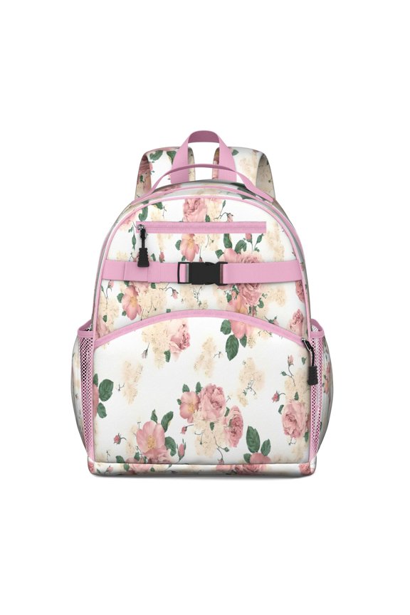 Pioneer Flower Floral Print Pattern Backpack for School,Cute School Bag,Schoolbag with Adjustable Shoulder Straps & Padded Back,15.25"x11.5"x5.25"