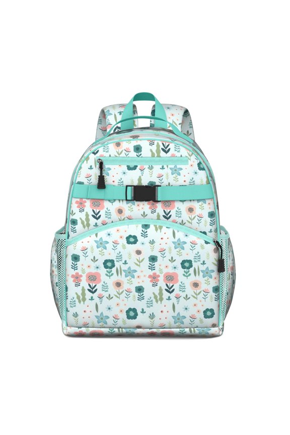 Pioneer Flower Floral Print Pattern Backpack for School,Cute School Bag,Schoolbag with Adjustable Shoulder Straps & Padded Back,15.25"x11.5"x5.25"