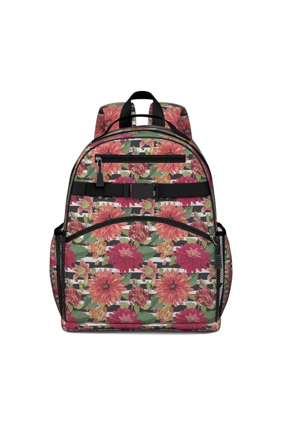 Pioneer Flower Floral Print Pattern Backpack for School,Cute School Bag,Schoolbag with Adjustable Shoulder Straps & Padded Back,15.25"x11.5"x5.25"