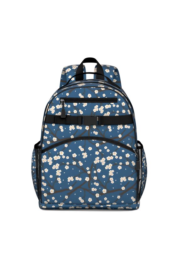 Pioneer Flower Floral Print Pattern Backpack for School,Cute School Bag,Schoolbag with Adjustable Shoulder Straps & Padded Back,15.25"x11.5"x5.25"
