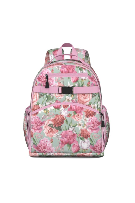 Pioneer Flower Floral Print Pattern Backpack for School,Cute School Bag,Schoolbag with Adjustable Shoulder Straps & Padded Back,15.25"x11.5"x5.25"