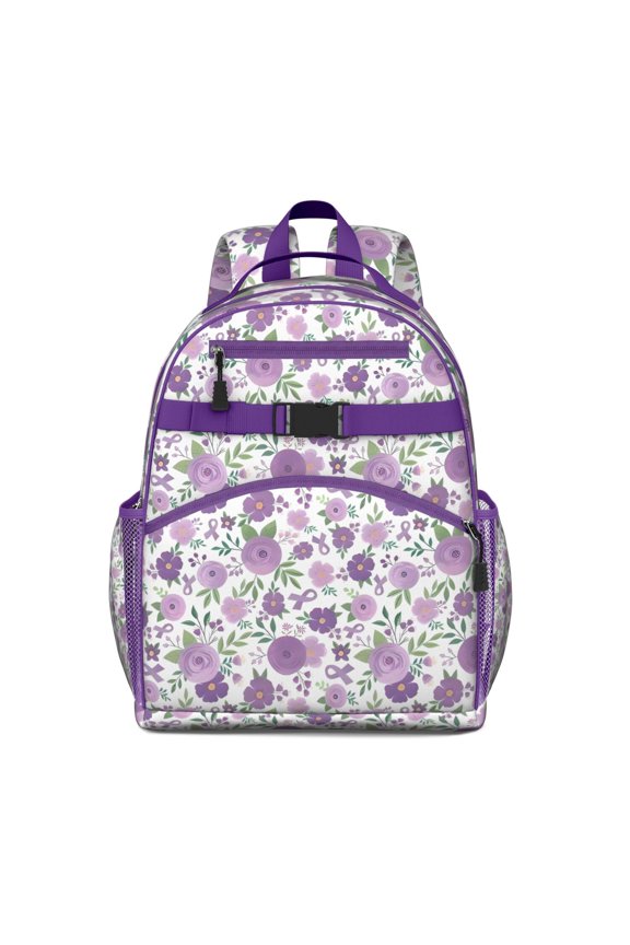 Pioneer Flower Floral Print Pattern Backpack for School,Cute School Bag,Schoolbag with Adjustable Shoulder Straps & Padded Back,15.25"x11.5"x5.25"