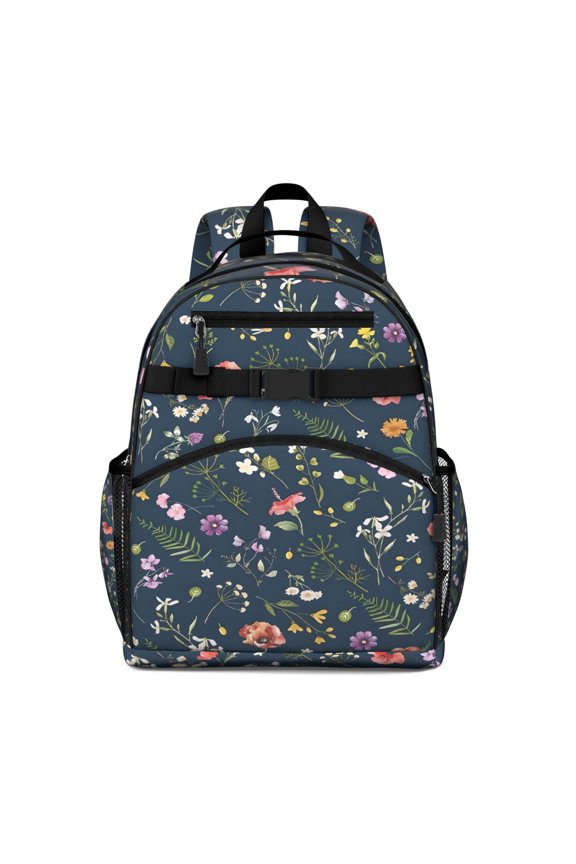 Pioneer Flower Floral Print Pattern Backpack for School,Cute School Bag,Schoolbag with Adjustable Shoulder Straps & Padded Back,15.25"x11.5"x5.25"