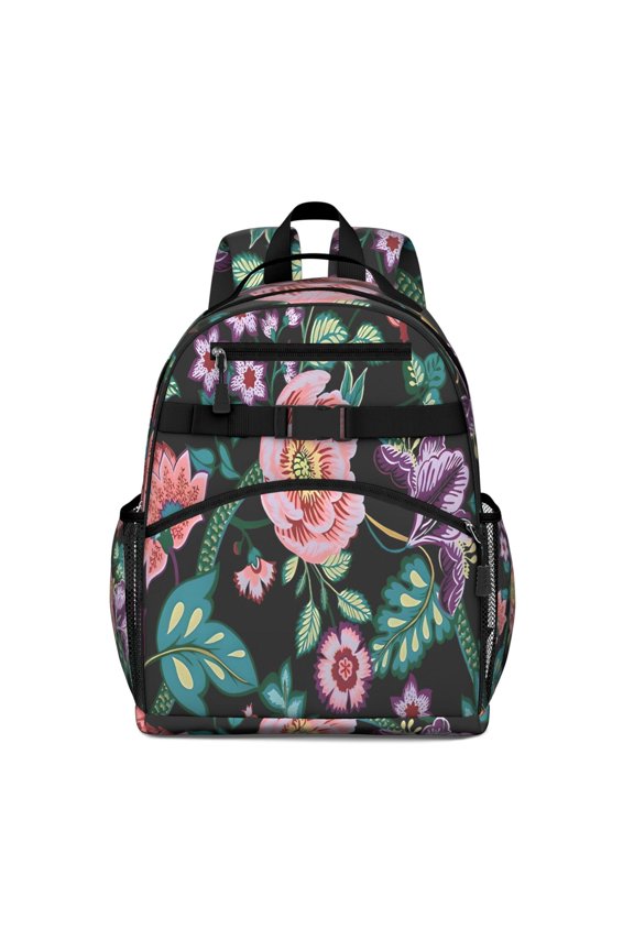 Pioneer Flower Floral Print Pattern Backpack for School,Cute School Bag,Schoolbag with Adjustable Shoulder Straps & Padded Back,15.25"x11.5"x5.25"