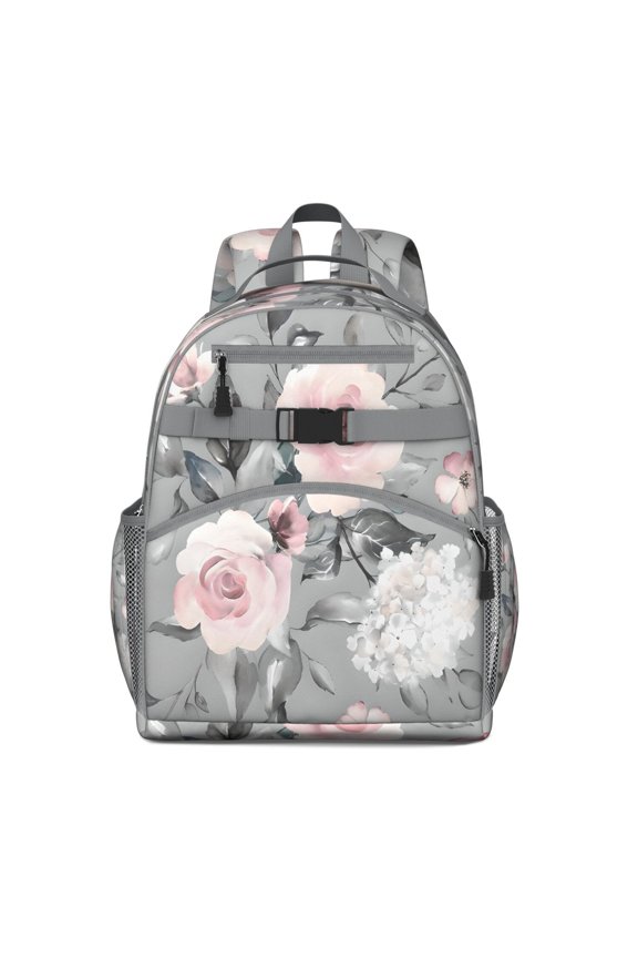 Pioneer Flower Floral Print Pattern Backpack for School,Cute School Bag,Schoolbag with Adjustable Shoulder Straps & Padded Back,15.25"x11.5"x5.25"