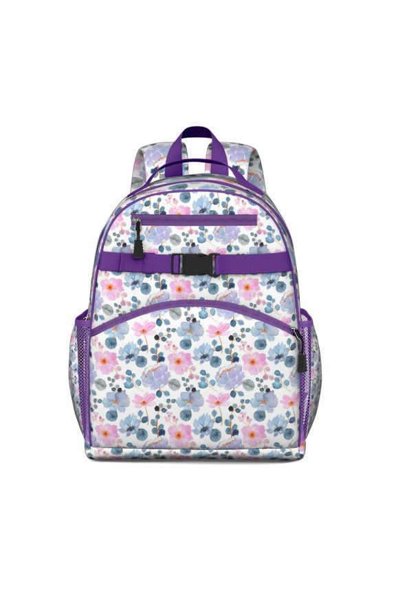 Pioneer Flower Floral Print Pattern Backpack for School,Cute School Bag,Schoolbag with Adjustable Shoulder Straps & Padded Back,15.25"x11.5"x5.25"