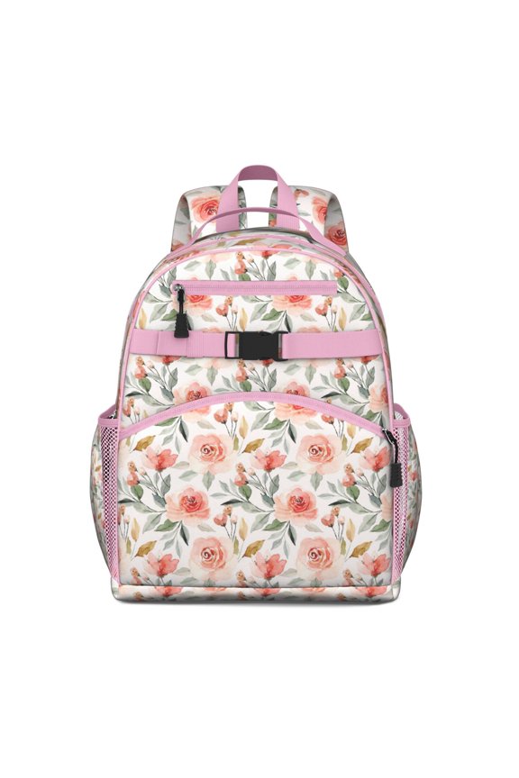 Pioneer Flower Floral Print Pattern Backpack for School,Cute School Bag,Schoolbag with Adjustable Shoulder Straps & Padded Back,15.25"x11.5"x5.25"