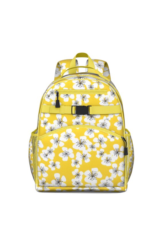 Pioneer Flower Floral Print Pattern Backpack for School,Cute School Bag,Schoolbag with Adjustable Shoulder Straps & Padded Back,15.25"x11.5"x5.25"