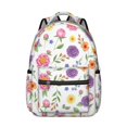 thumbnail image 1 of Pioneer Flower Floral Print Pattern Backpack for School, Cute School Bag with Adjustable Shoulder Straps and Padded Back, 15.3"x11"x7.1", 1 of 5