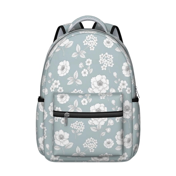 Pioneer Flower Floral Print Pattern Backpack for School, Cute School Bag with Adjustable Shoulder Straps and Padded Back, 15.3"x11"x7.1"