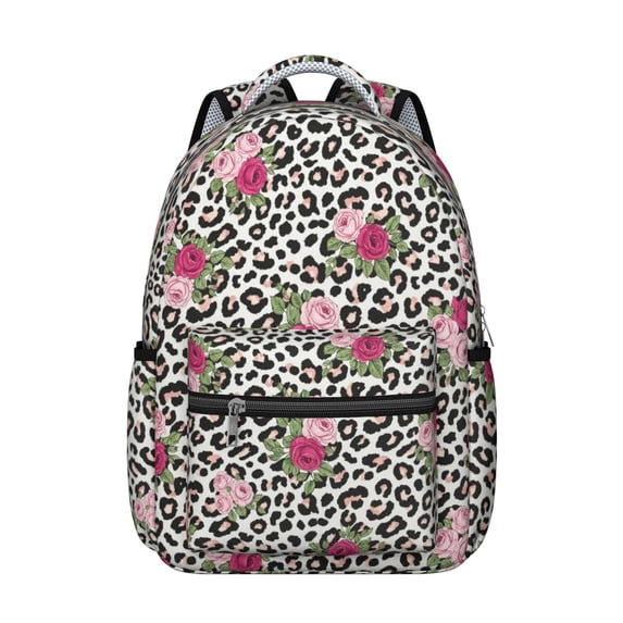 Pioneer Flower Floral Print Pattern Backpack for School, Cute School Bag with Adjustable Shoulder Straps and Padded Back, 15.3"x11"x7.1"