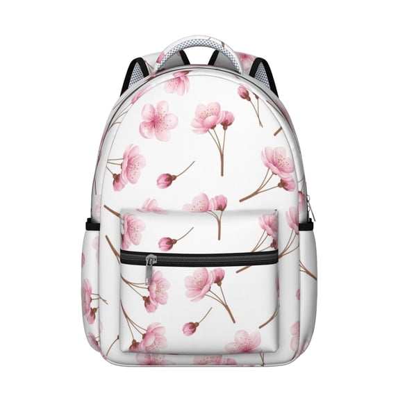 Pioneer Flower Floral Print Pattern Backpack for School, Cute School Bag with Adjustable Shoulder Straps and Padded Back, 15.3"x11"x7.1"