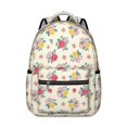 thumbnail image 1 of Pioneer Flower Floral Print Pattern Backpack for School, Cute School Bag with Adjustable Shoulder Straps and Padded Back, 15.3"x11"x7.1", 1 of 4