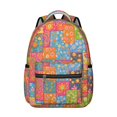 thumbnail image 1 of Pioneer Flower Floral Print Pattern Backpack for School, Cute School Bag with Adjustable Shoulder Straps and Padded Back, 15.3"x11"x7.1", 1 of 5