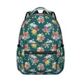 thumbnail image 1 of Pioneer Flower Floral Print Pattern Backpack for School, Cute School Bag with Adjustable Shoulder Straps and Padded Back, 15.3"x11"x7.1", 1 of 5