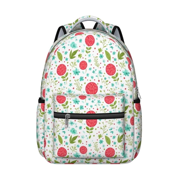 Pioneer Flower Floral Print Pattern Backpack for School, Cute School Bag with Adjustable Shoulder Straps and Padded Back, 15.3"x11"x7.1"