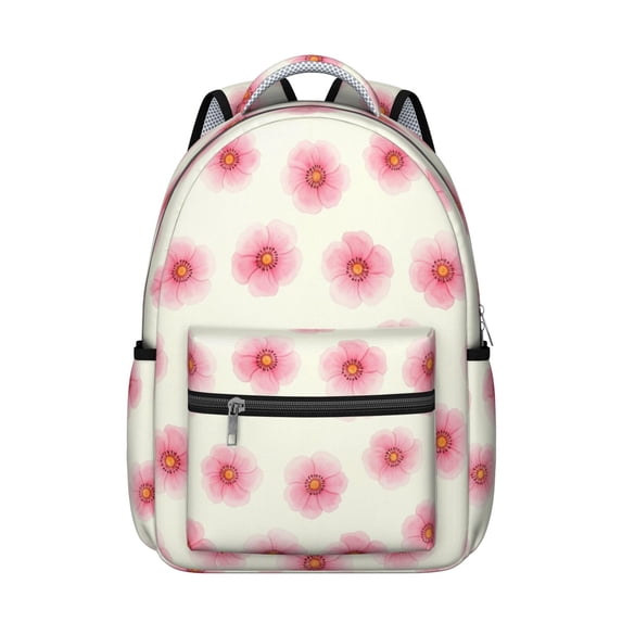 Pioneer Flower Floral Print Pattern Backpack for School, Cute School Bag with Adjustable Shoulder Straps and Padded Back, 15.3"x11"x7.1"