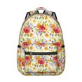 thumbnail image 1 of Pioneer Flower Floral Print Pattern Backpack for School, Cute School Bag with Adjustable Shoulder Straps and Padded Back, 15.3"x11"x7.1", 1 of 5