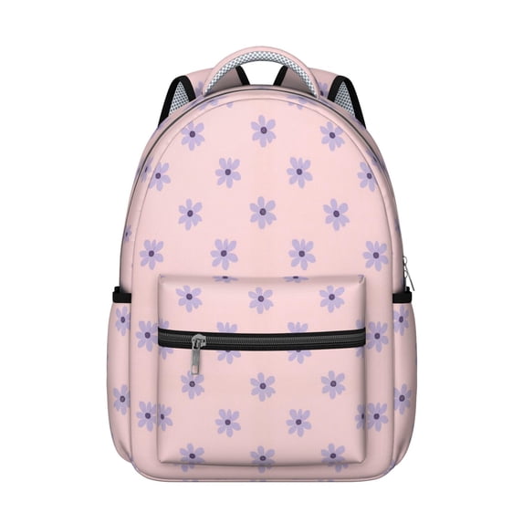 Pioneer Flower Floral Print Pattern Backpack for School, Cute School Bag with Adjustable Shoulder Straps and Padded Back, 15.3"x11"x7.1"