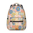 thumbnail image 1 of Pioneer Flower Floral Print Pattern Backpack for School, Cute School Bag with Adjustable Shoulder Straps and Padded Back, 15.3"x11"x7.1", 1 of 5
