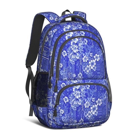 Pioneer Flower Floral Print Pattern Backpack for School, Cute School Bag with Adjustable Shoulder Straps and Padded Back, 16.9"x12.6"x5.9"