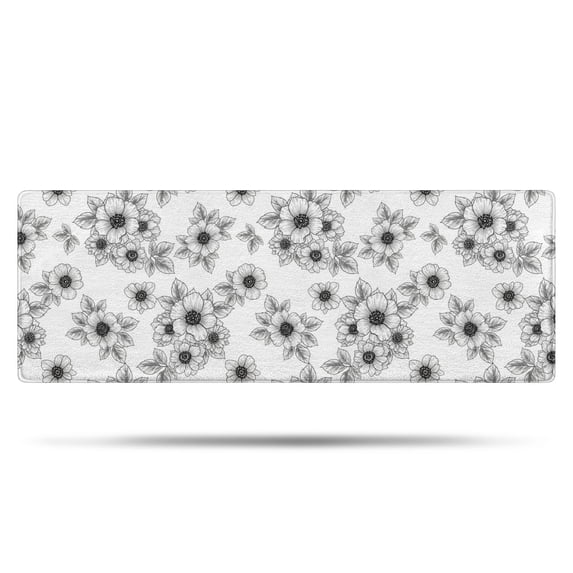 Fiower Pattern Pioneer Flower Floral Print Pattern Bathroom Rug, Microfiber Bath Mat ...