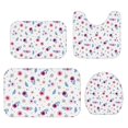 thumbnail image 1 of Pioneer Flower Floral Print Pattern Bathroom Rug Set 4 Piece,Includes Contour,Lid Cover,Bath Mat,Non-Slip Extra Soft Absorbent Washable, 1 of 5