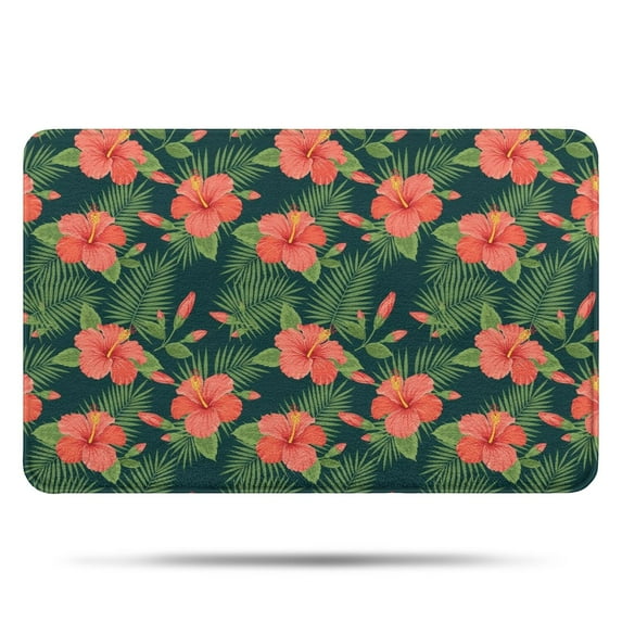 Pioneer Flower Floral Print Pattern Bathroom Rugs Mat, Non Slip Microfiber Bathroom Rug with Rubber Backing, Soft Mats for Bathroom Floor Tub Shower, 17"x27"