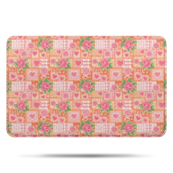 Pioneer Flower Floral Print Pattern Bathroom Rugs Mat, Non Slip Microfiber Bathroom Rug with Rubber Backing, Soft Mats for Bathroom Floor Tub Shower, 17"x27"