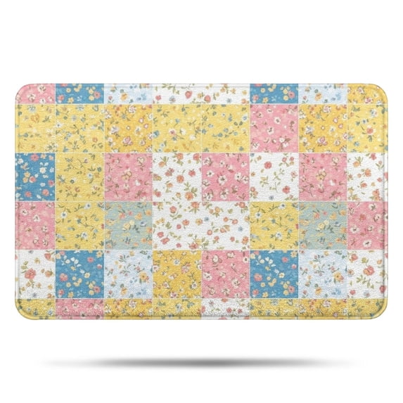 Pioneer Flower Floral Print Pattern Bathroom Rugs Mat, Non Slip Microfiber Bathroom Rug with Rubber Backing, Soft Mats for Bathroom Floor Tub Shower, 17"x27"