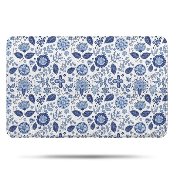 Pioneer Flower Floral Print Pattern Bathroom Rugs Mat, Non Slip Microfiber Bathroom Rug with Rubber Backing, Soft Mats for Bathroom Floor Tub Shower, 17"x27"