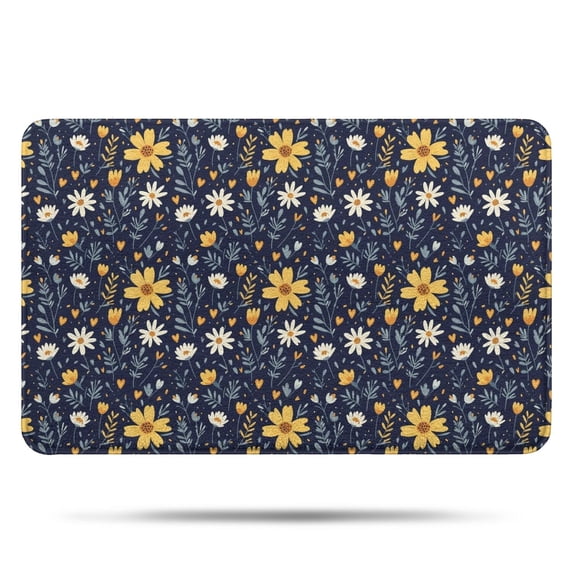 Pioneer Flower Floral Print Pattern Bathroom Rugs Mat, Non Slip Microfiber Bathroom Rug with Rubber Backing, Soft Mats for Bathroom Floor Tub Shower, 17"x27"